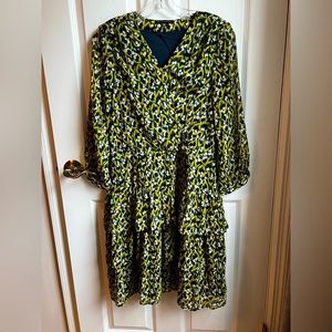 Tiered long sleeve floral dress